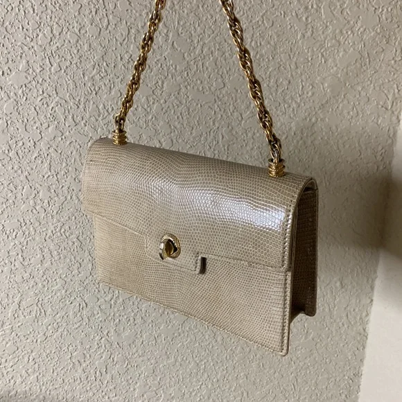 Vintage Gucci Lizard Front Flap Twist Lock Mini Bag - Picture 4 of 15